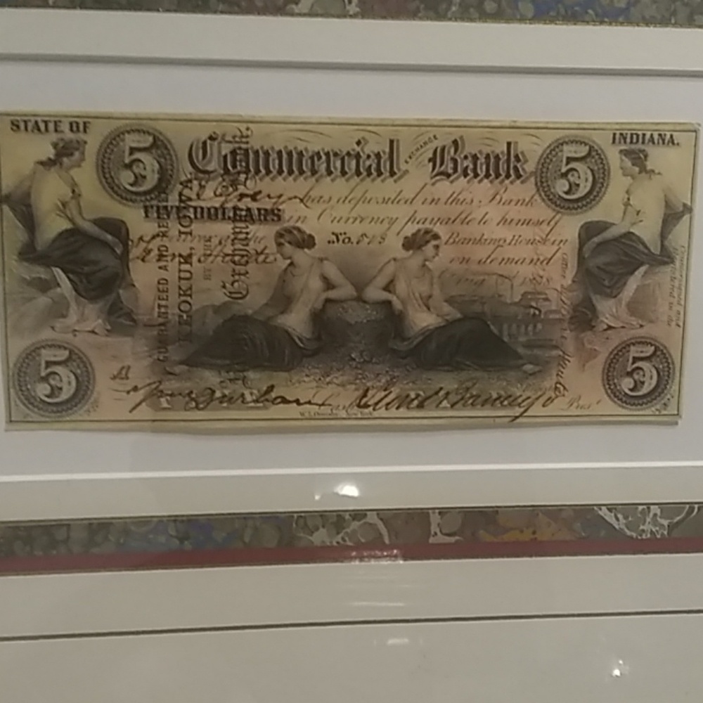 REAL and RARE 1858 five dollar note in frame - Picture 6 of 6